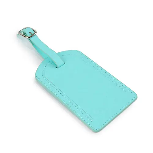 Compact Leather Luggage Tag with Privacy Flap for Easy Identification